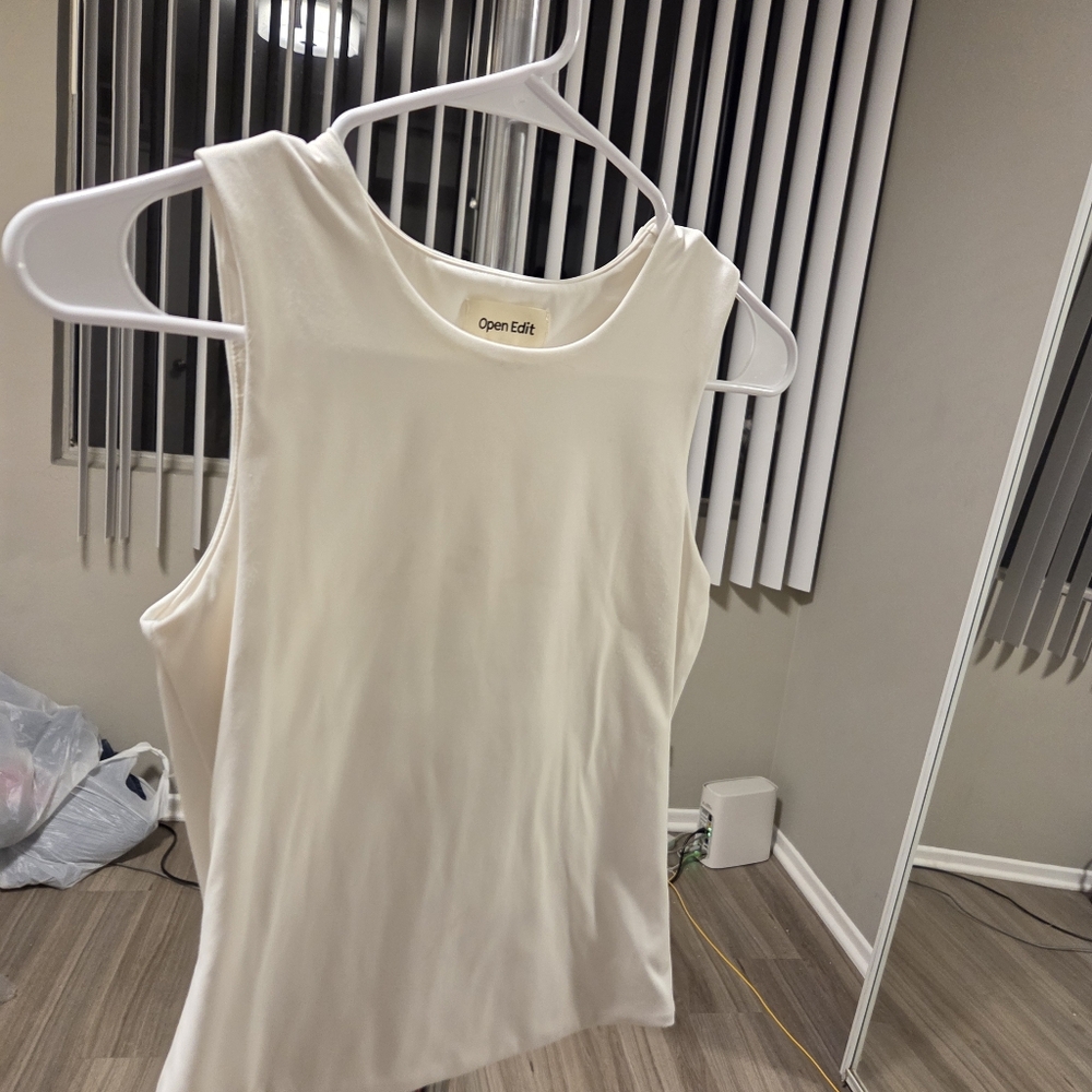 Cream Sleeveless Top